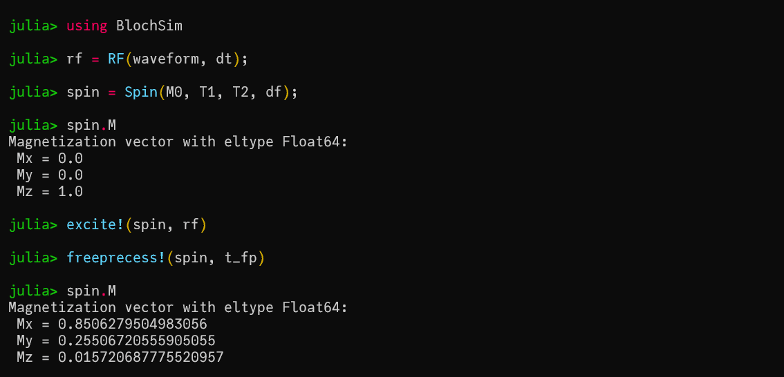 Mastering MRI Bloch Simulations with BlochSim.jl in Julia
