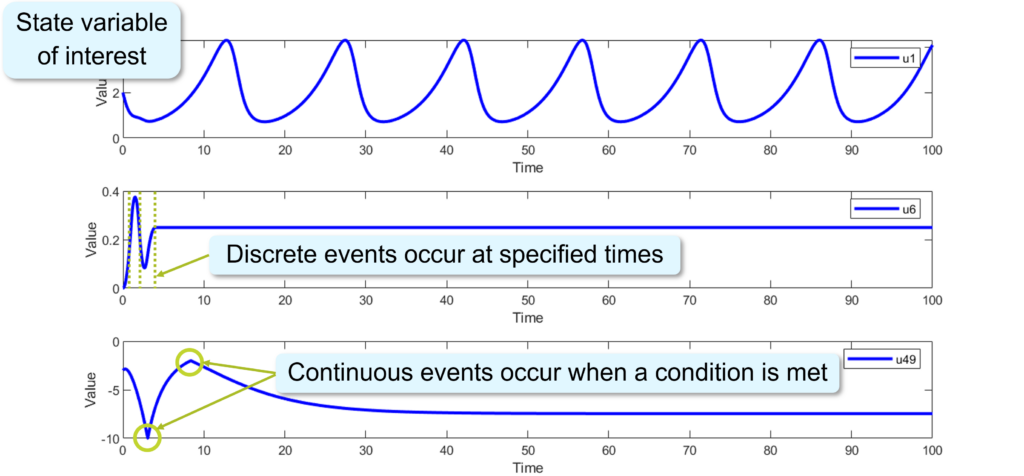 Example model time course plots